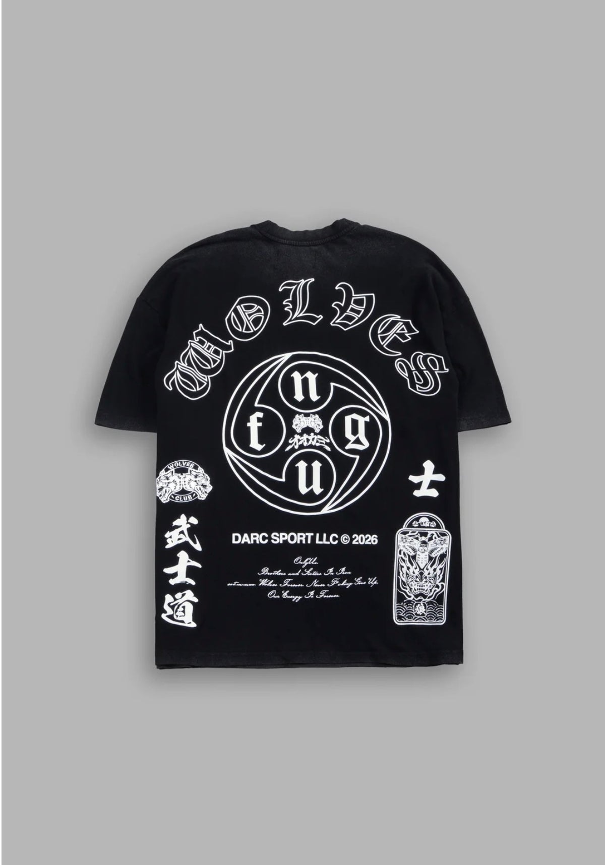 Kazoku Okami Premium Oversized Tee in Black