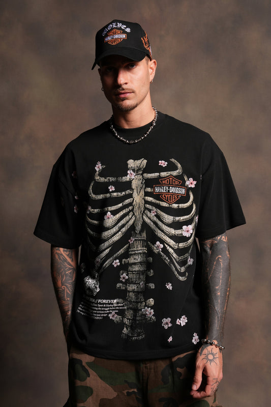 Mori Blossom Premium Tee in Black